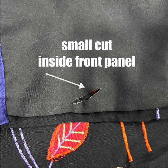 Chico's Jacket Women's 3 (XL/16) Black Red Floral Embroidery Art-To-Wear Blazer - Picture 3 of 7